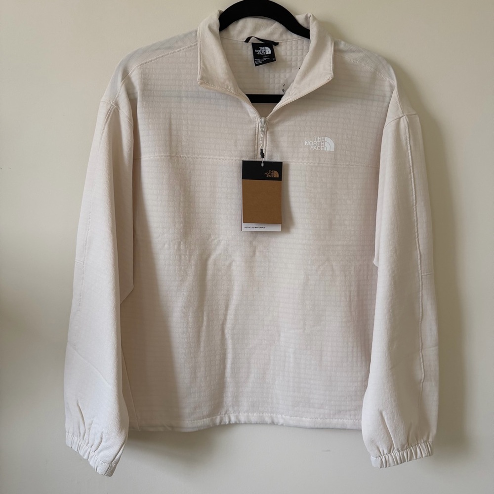 The North Face Tekware Cream Pullover Quilted Jacket Size M NWT
